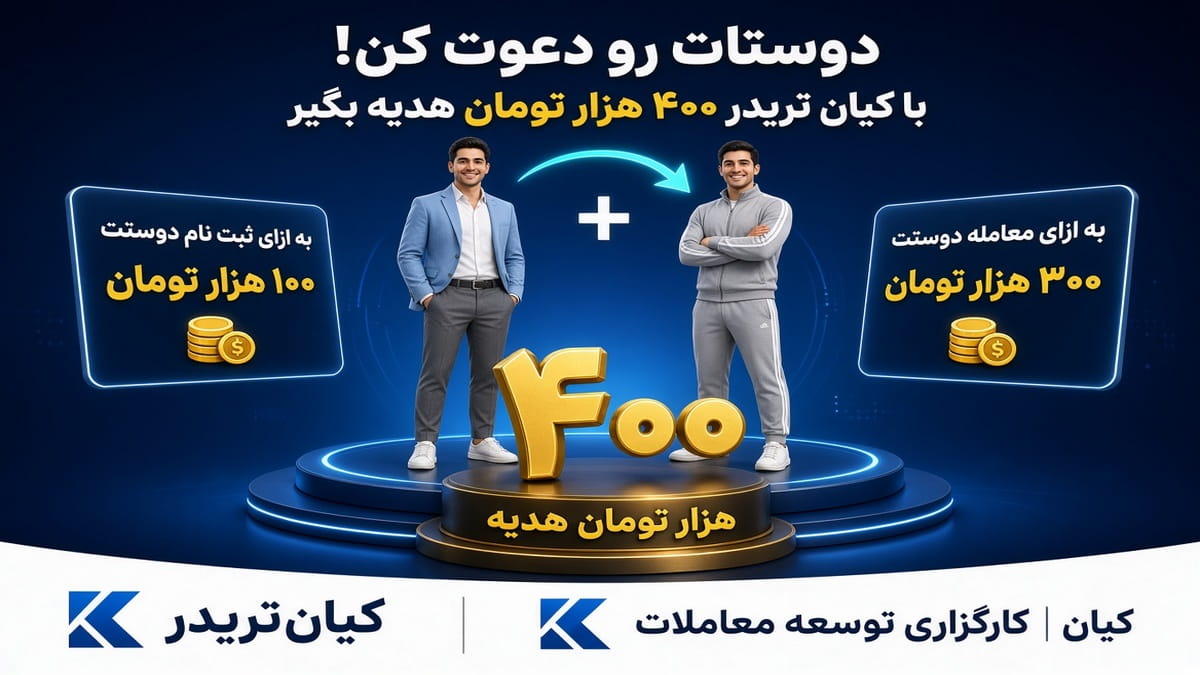 تا 400 هزار تومان هدیه دعوت دوستان به کیان تریدر